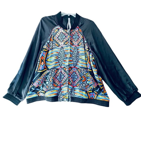 Melissa McCarthy Seven7 Jackets & Blazers - NWT Melissa McCarthy Seven7 Bomber Jacket Sz 2X Reversible Colorful Abstract
